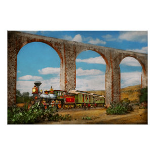 Trein - Het aquaduct van Santiago de Querétaro 188 Perfect Poster