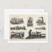  Trein Illustraties Briefkaart (Voorkant / Achterkant)