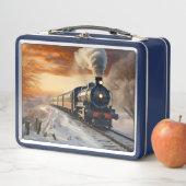 Trein in de winteravond (In situ)