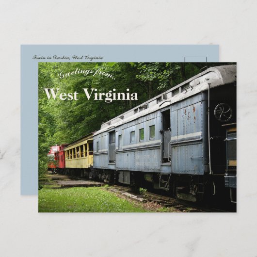 Trein in Durbin West Virginia Briefkaart (Voorkant / Achterkant)