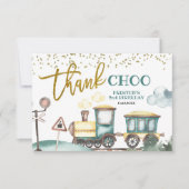 Trein Jongen 2e Verjaardag Dank Je Kaart (Voorkant)