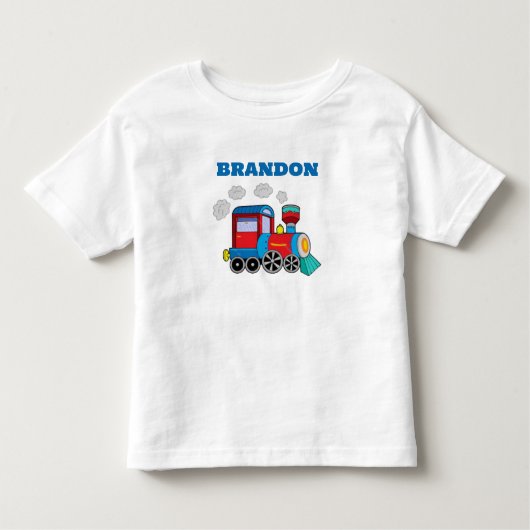 Trein Jongens Blauw Aangepaste Naam Kinder Shirts (Voorkant)