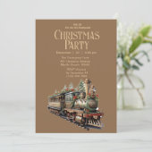  Trein Kerstvakantie Feest Kaart (Staand voorkant)
