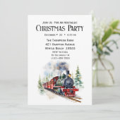  Trein Kerstvakantie Feest Kaart (Staand voorkant)