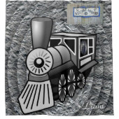  trein met douwergordijn douchegordijn (Voorkant)