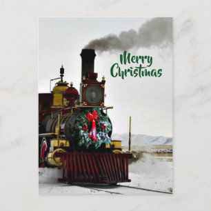 Trein met Kerstkaart Feestdagenkaart