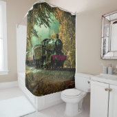 Trein met oprolmechanisme aftakkleppen douchegordijn (In situ)