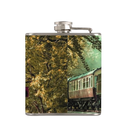 Trein met oprolmechanisme aftakkleppen heupfles (Achterkant)