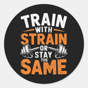 Trein met stam - Fitness bodybuilding Gewichtsleve Ronde Sticker