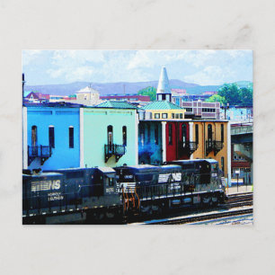 Trein met twee locomotieven Roanoke, VA Briefkaart