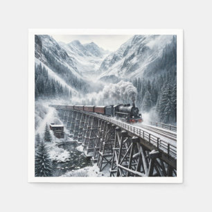  trein op een bergvallei Trestle Servet