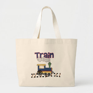 Trein op spoor grote tote bag