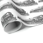  trein op wit cadeaupapier (Rol Hoek)