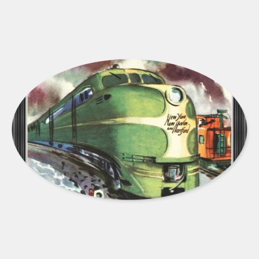 trein ovale sticker (Voorkant)