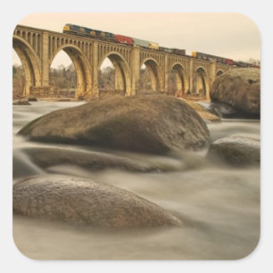 Trein over James River Vierkante Sticker