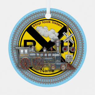 Trein Overweg Metalen Ornament