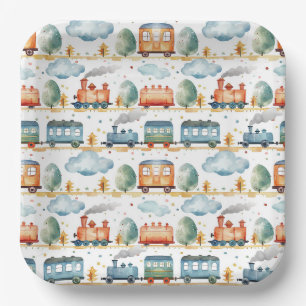 Trein Papieren Borden, Stoomlocomotief Feestartike Bordje