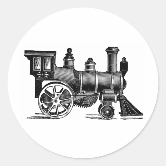 trein ronde sticker (Voorkant)