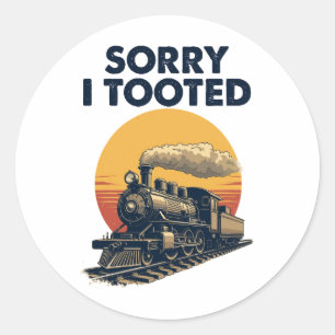 Trein Sorry dat ik de Funny Locomotive Railroad ko Ronde Sticker