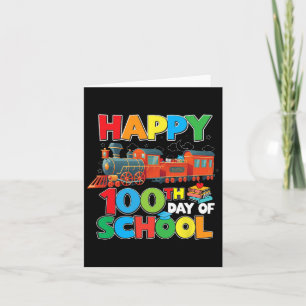 Trein Spoorweg Gelukkige 100e Dag Van School Kinde Kaart