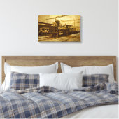  trein Steampunk op doek Canvas Afdruk (Insitu (Slaapkamer))