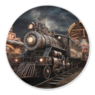 Trein Stoomlocomotief Locomotief Keramische Knop