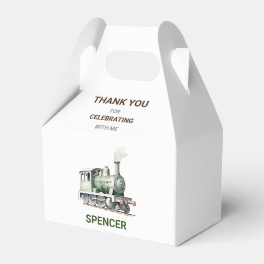  trein-thema gevel geschenkdoos / gunst doos bedankdoosjes (Voorkant Zijde)