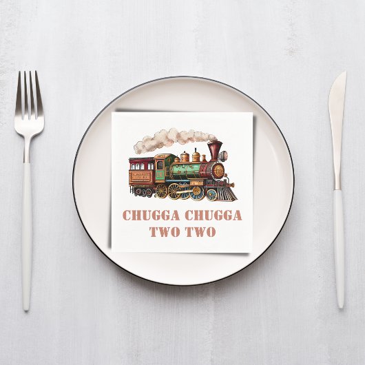 Trein Tweede 2e verjaardagsfeestje Chugga Chugga T Servet