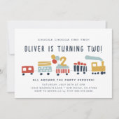 Trein uitnodigen · Chugga Chugga twee · 2 jaar oud Kaart (Voorkant)