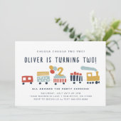 Trein uitnodigen · Chugga Chugga twee · 2 jaar oud Kaart (Staand voorkant)