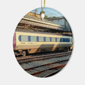 Trein van Beige en Maroon Keramisch Ornament (Links)