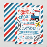 Trein Verjaardag Uitnodigen Chugga Chugga Choo Cho