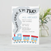 Trein Verjaardag Uitnodiging, Trein 2e Verjaardag Kaart (Staand voorkant)
