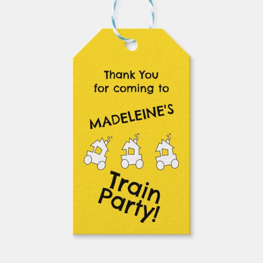 Trein Verjaardagsfeestje Cadeaulabel (Voorkant)