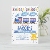 Trein Verjaardagsuitnodiging Trein Feest Uitnodigi Kaart (Staand voorkant)