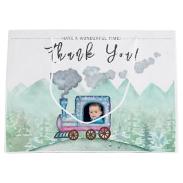  Trein Vervoer Verjaardag Waterverf foto Groot Cadeauzakje