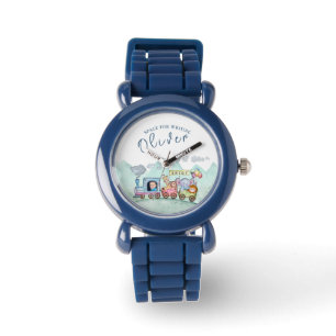  Trein Vervoer Verjaardag Waterverf foto Horloge