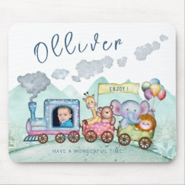  Trein Vervoer Verjaardag Waterverf foto Muismat