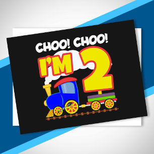 Trein voor kinderen Choo Choo 2de verjaardag Choo Briefkaart