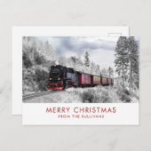  Trein Winter Kerstmis Scène Vakantie Briefkaart (Voorkant / Achterkant)