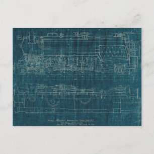 Treinblauwdruk I Briefkaart