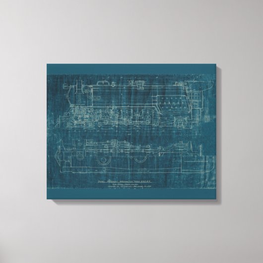 Treinblauwdruk I Canvas Afdruk (Voorkant)