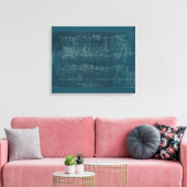 Treinblauwdruk I Canvas Afdruk (Insitu (Woonkamer))