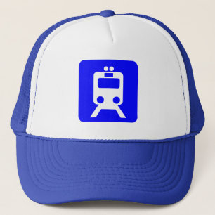 Treinbord - blauw trucker pet