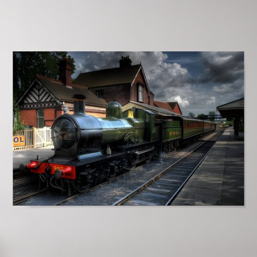 Treindromen: nostalgische spoorweg kunstwerk poster (Voorkant)