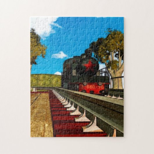 treinen geïllustreerde reeks legpuzzel (Verticaal)