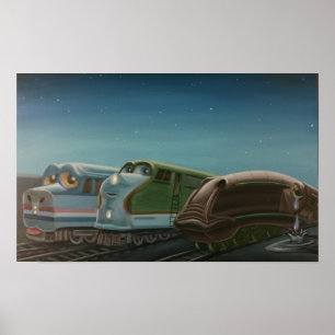 Treinen in Boston Yard Poster