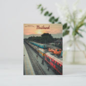 Treinen in Chachoengsao Thailand Briefkaart (Staand voorkant)