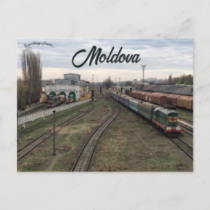 Treinen in Chisinau Moldavië Briefkaart