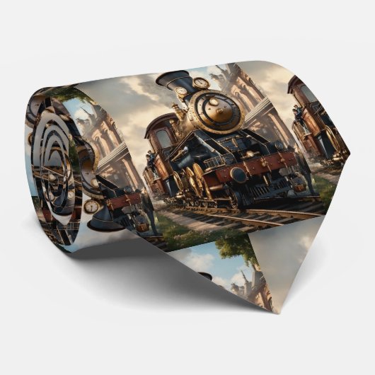 Treinen Locomotief Stoommachine Stropdas (Opgerold)
